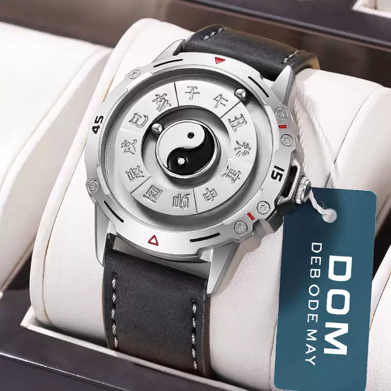 Silver Black Leather - Men's